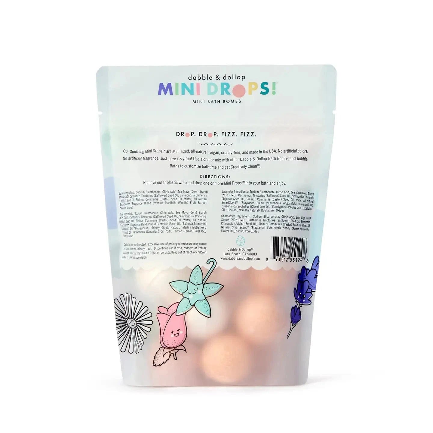 Mini Drops Bath Bombs - All-Natural Soothing Scents Dabble & Dollop Lil Tulips
