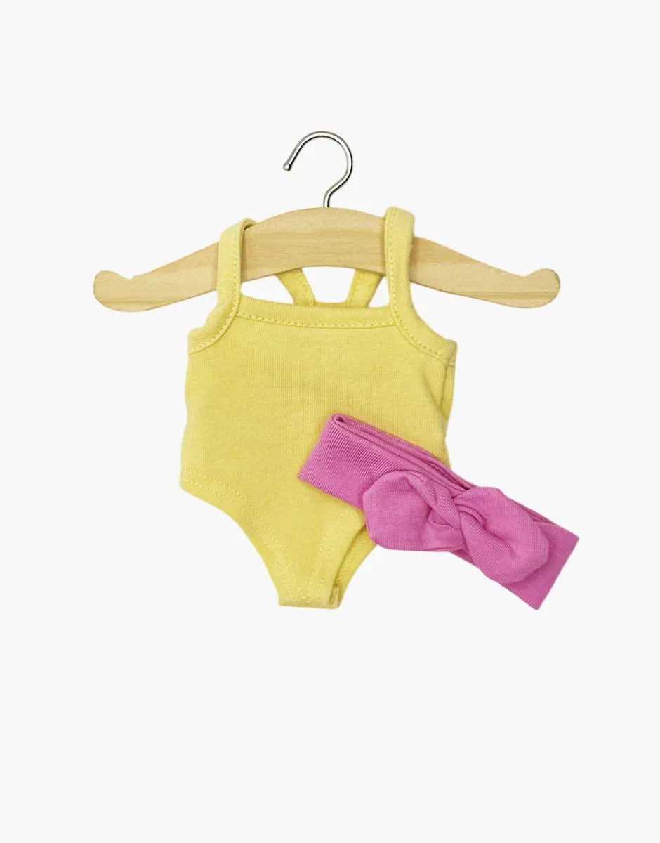 Mini Panchas Clothing – Yellow Bodysuit Set Minikane Lil Tulips
