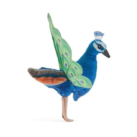 Mini Peacock Finger Puppet Folkmanis Puppets Lil Tulips