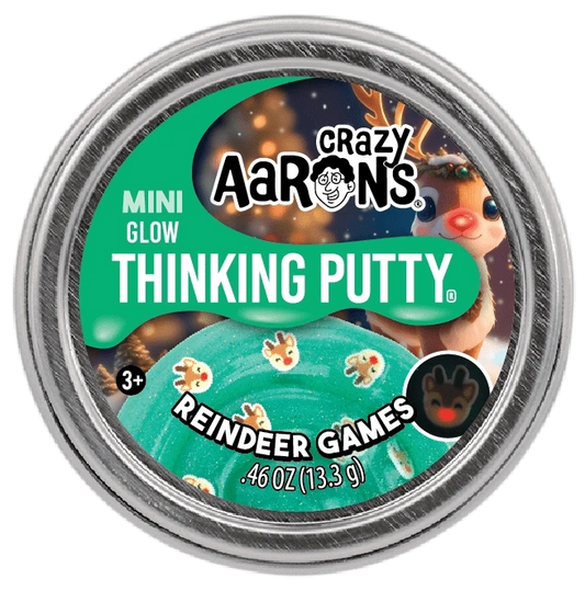 Mini Reindeer Games - 2" Thinking Putty Tin Crazy Aaron's Putty World Lil Tulips
