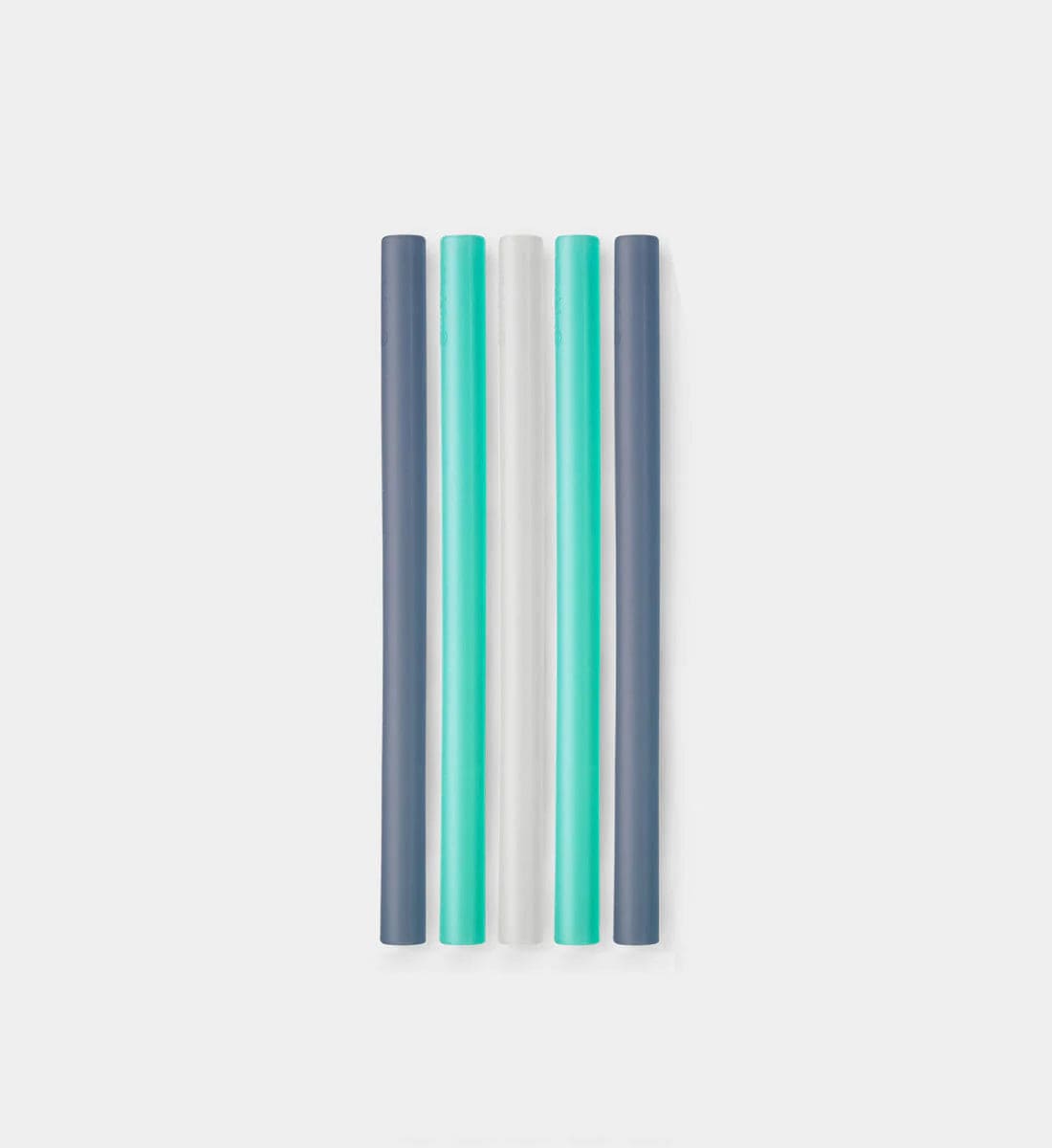 Mini Reusable Silicone Straw - Gray/White/Frost (5pk) Silikids Silikids Lil Tulips