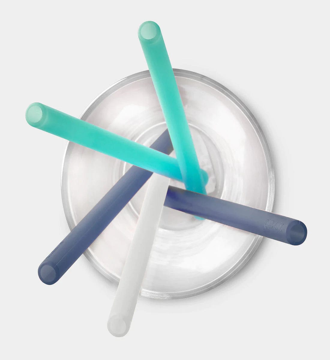 Mini Reusable Silicone Straw - Gray/White/Frost (5pk) Silikids Silikids Lil Tulips
