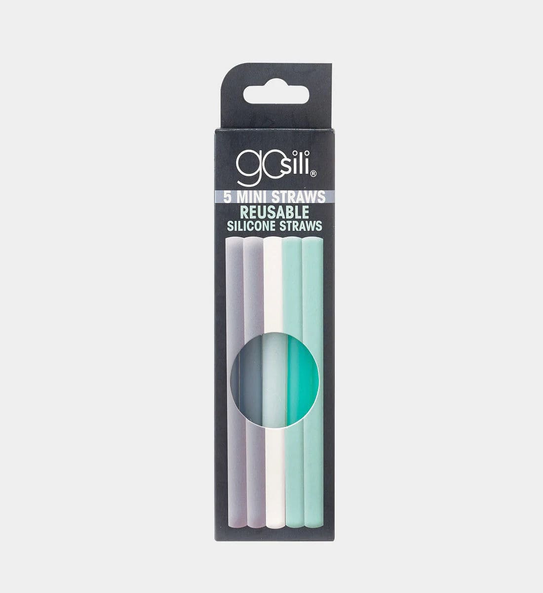 Mini Reusable Silicone Straw - Gray/White/Frost (5pk) Silikids Silikids Lil Tulips