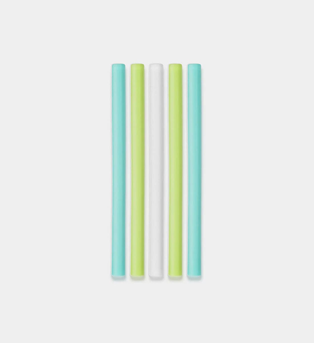 Mini Reusable Silicone Straw - Green/White/Frost (5pk)
