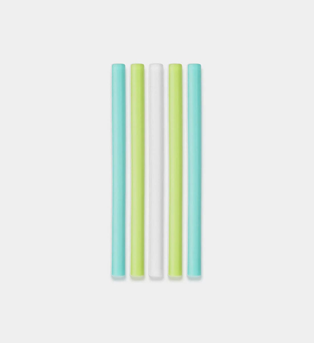 Mini Reusable Silicone Straw - Green/White/Frost (5pk) Silikids Silikids Lil Tulips