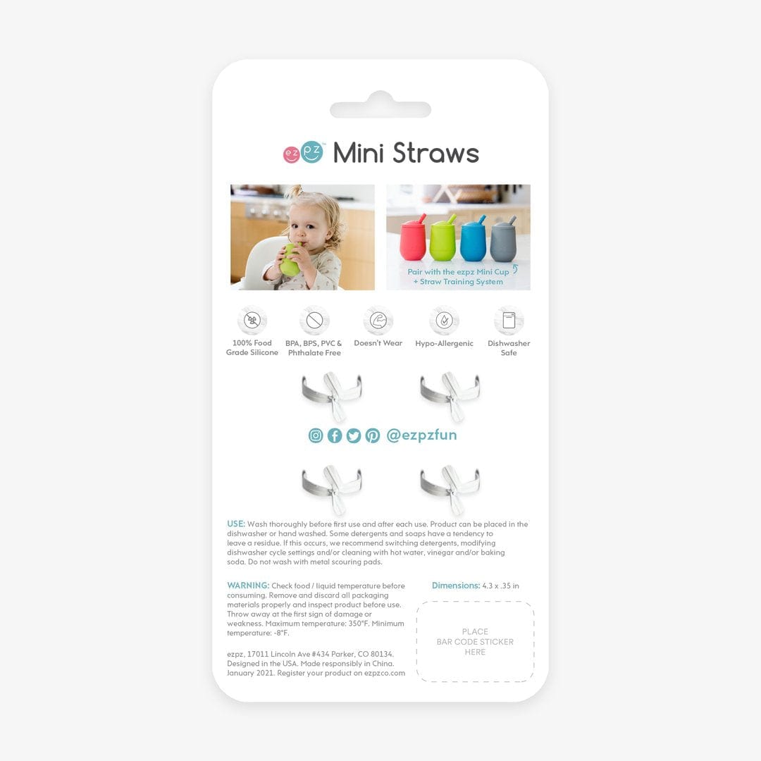 Mini Straw Replacement Pack - Blue Ezpz Lil Tulips