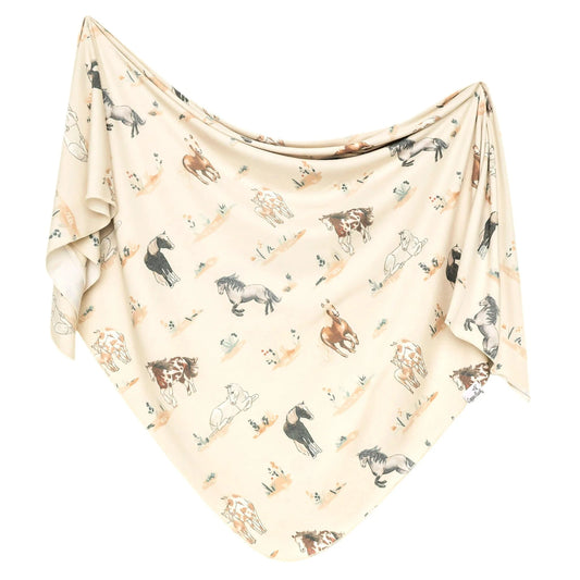 Montana Knit Swaddle Blanket Copper Pearl Lil Tulips