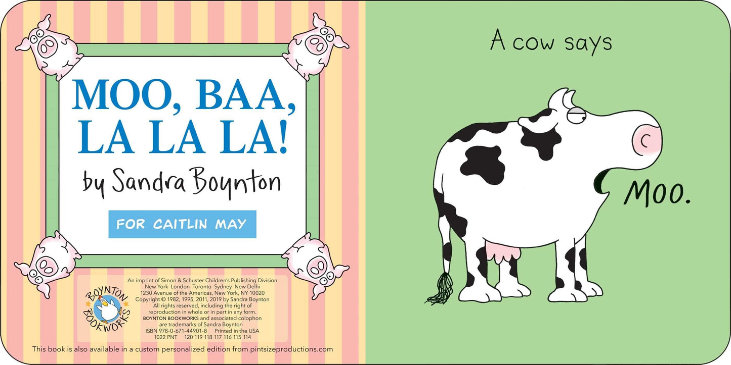 Moo, Baa, La La La! - Board Book Sandra Boynton Books Lil Tulips