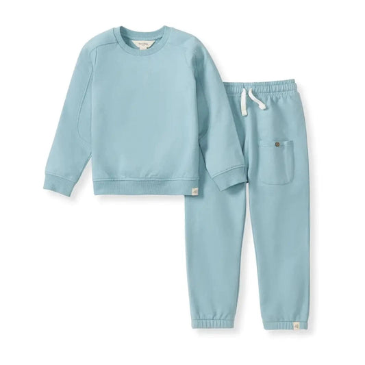 Mountain Blue Seamed Infant Sweatshirt Set Burt's Bees Baby Lil Tulips