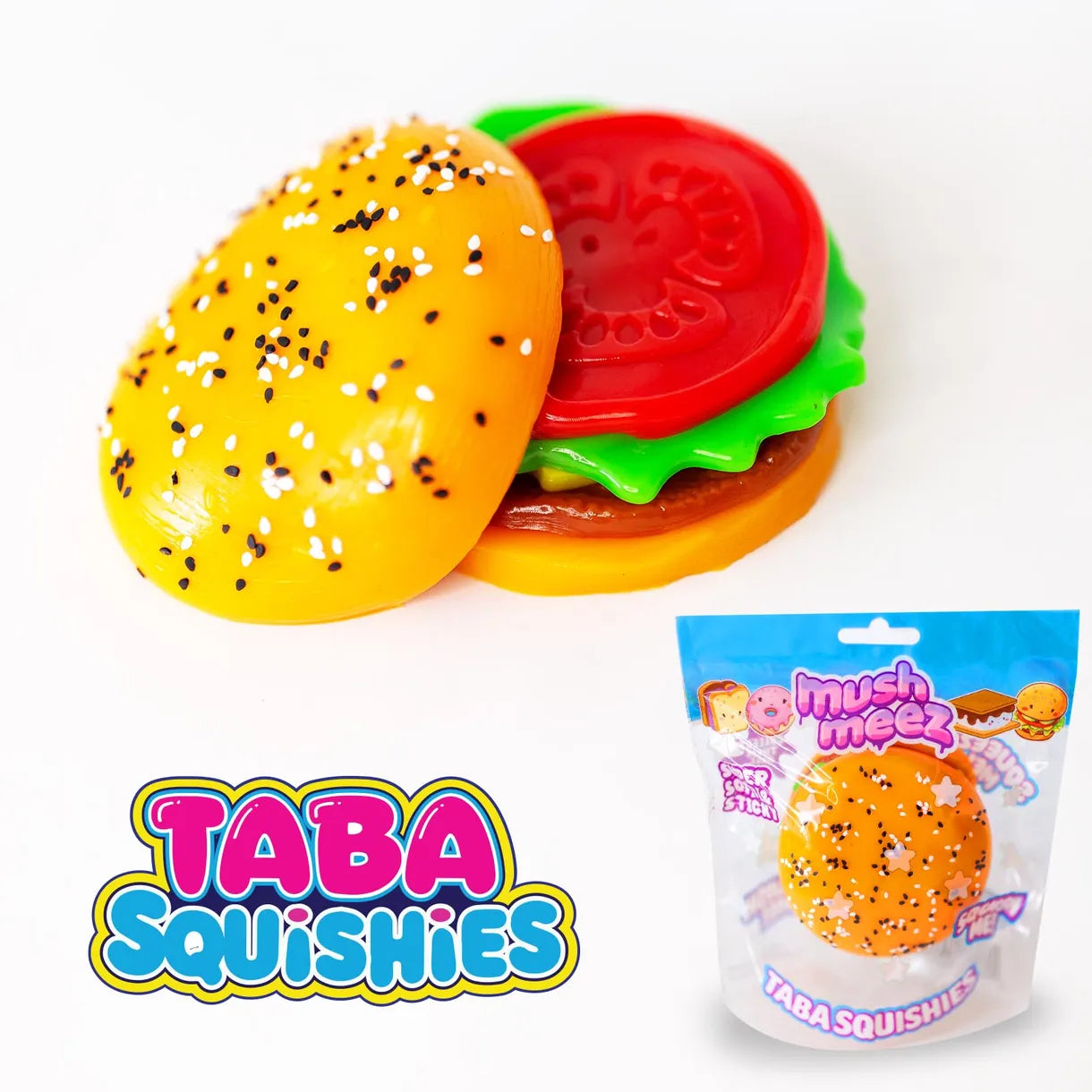Mushmeez Taba Squishies - Burger Beverly Hills Teddy Bear Company Lil Tulips