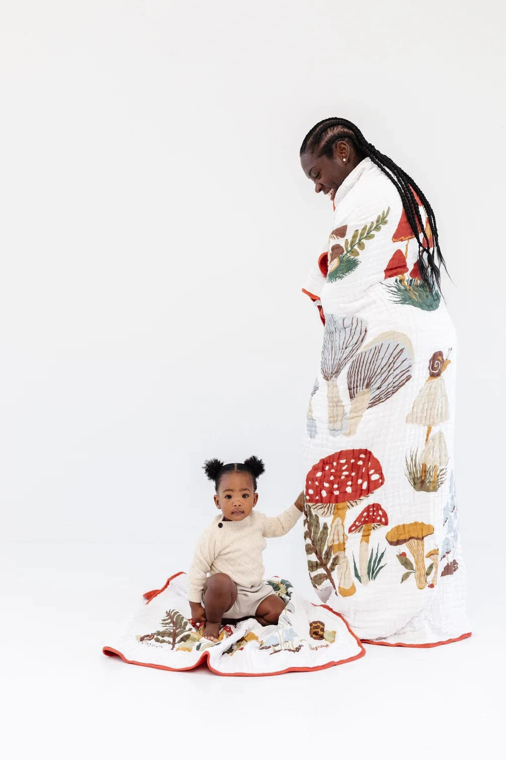 Mushroom Big and Little Blanket Bundle Clementine Kids Bundles Lil Tulips