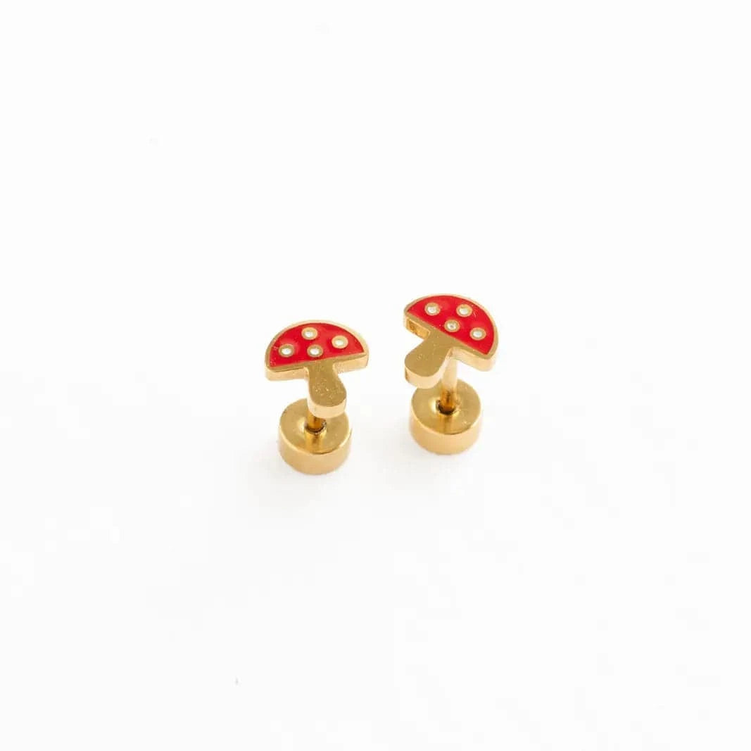 Mushroom Flat Back Earrings Pip Pop Post Bracelets Lil Tulips