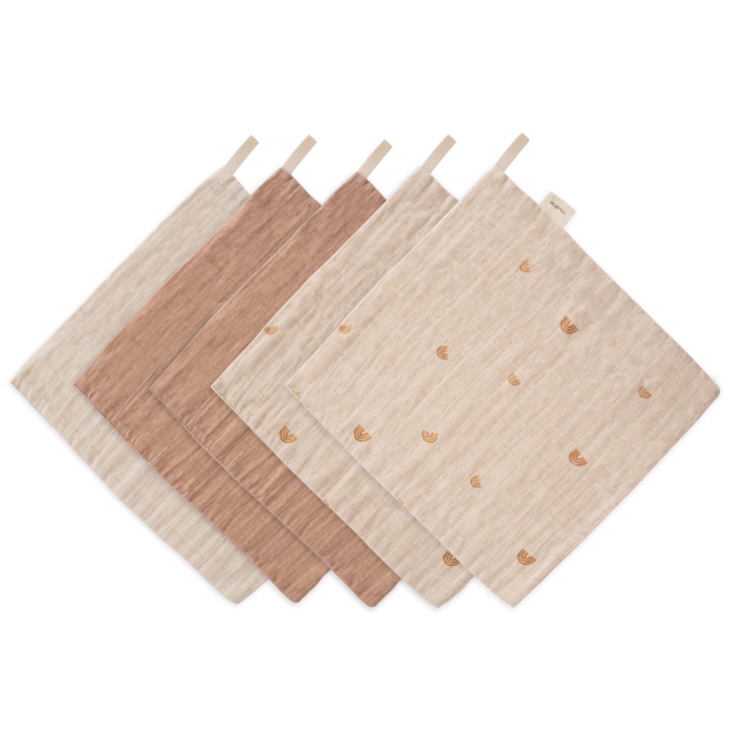 Muslin Cotton Washcloth 5-Pack (Rainbows) Mushie Lil Tulips