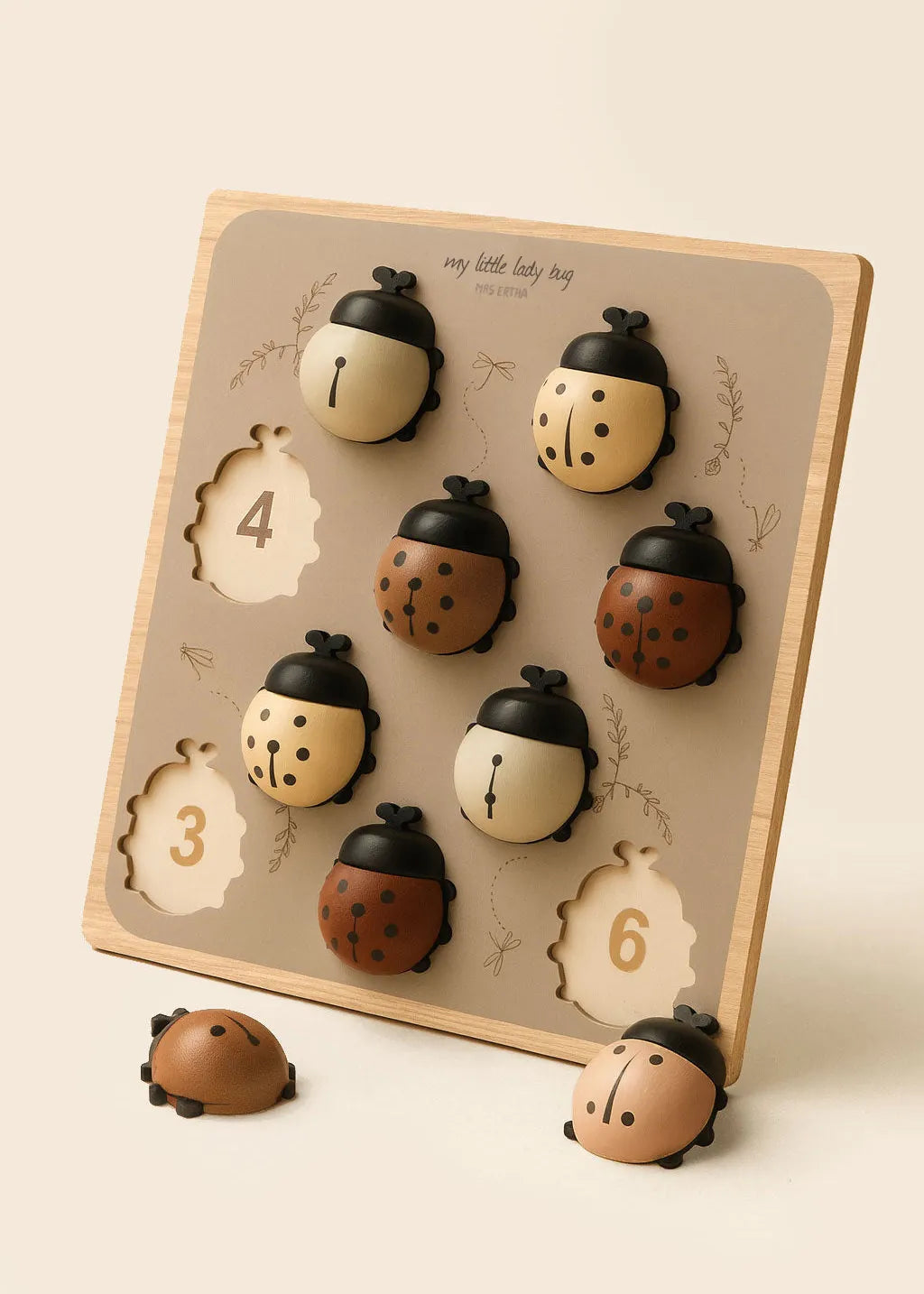 My Little Lady Bug Wooden Peg Puzzle Mrs. Ertha Lil Tulips