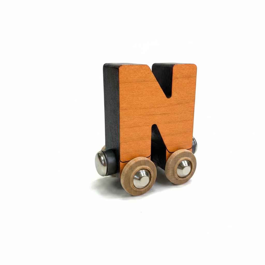 Name Train Letter N - Orange Maple Landmark Lil Tulips