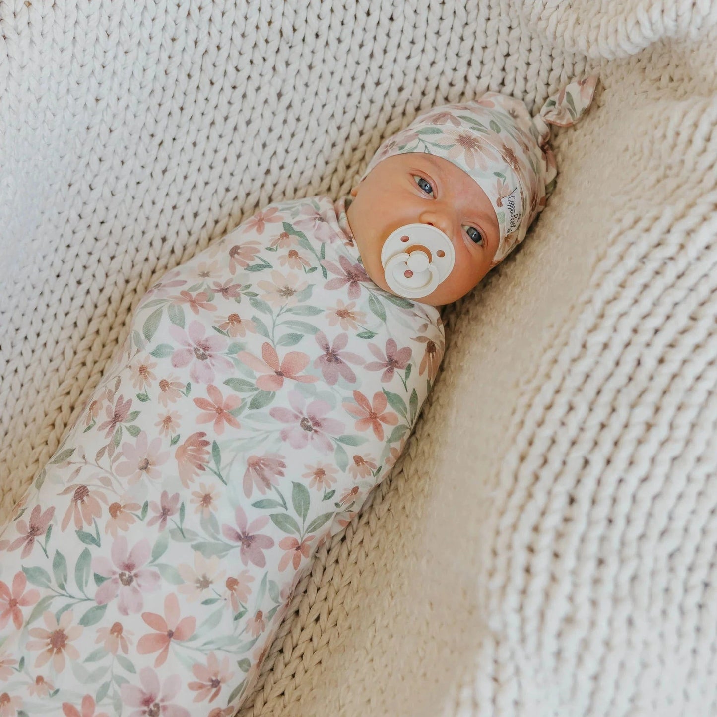 Natalie Knit Swaddle Blanket Copper Pearl Lil Tulips