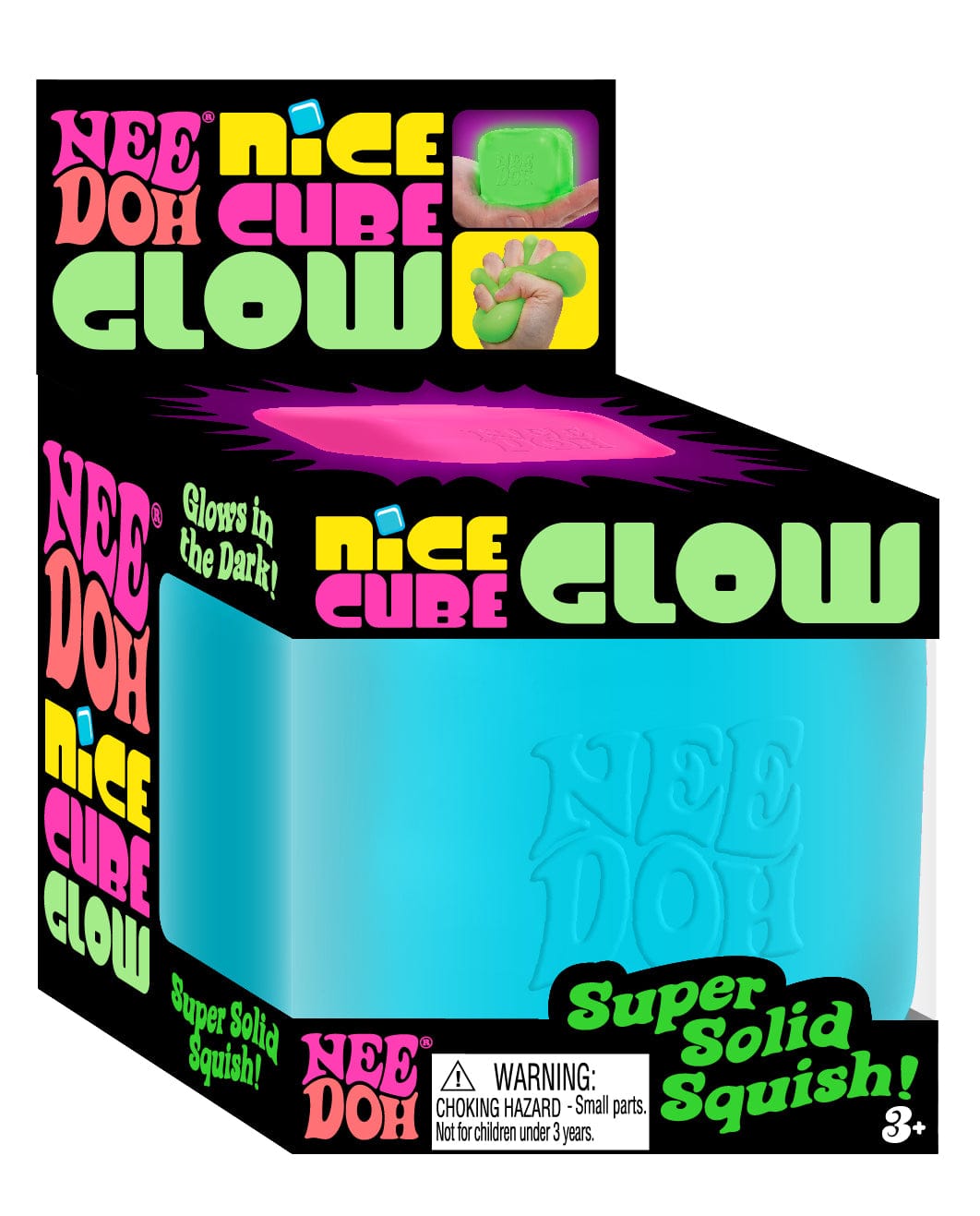 NeeDoh Nice Cube Glow Blue Schylling Inc. Lil Tulips