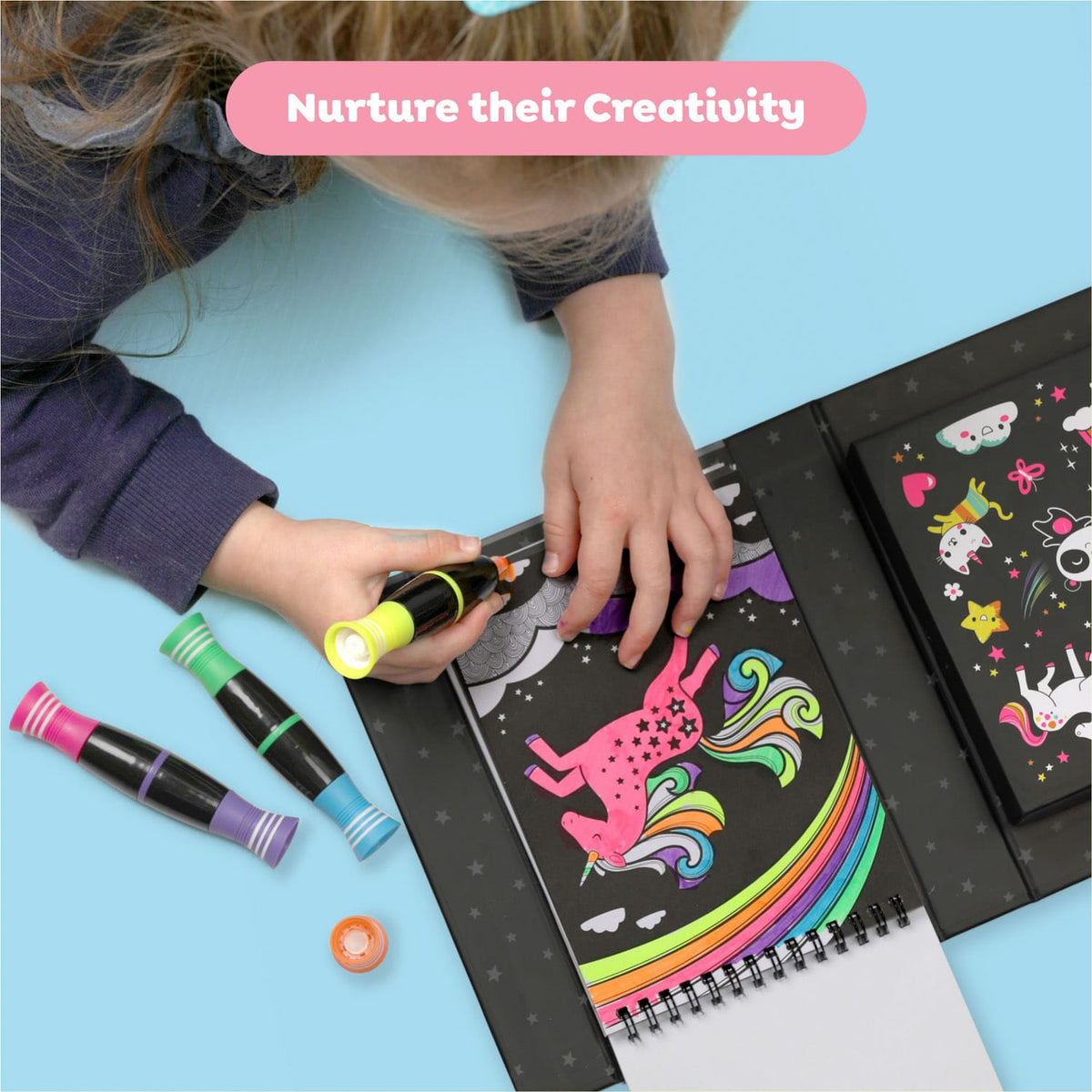 Neon Coloring Set - Unicorns and Friends Tiger Tribe Lil Tulips