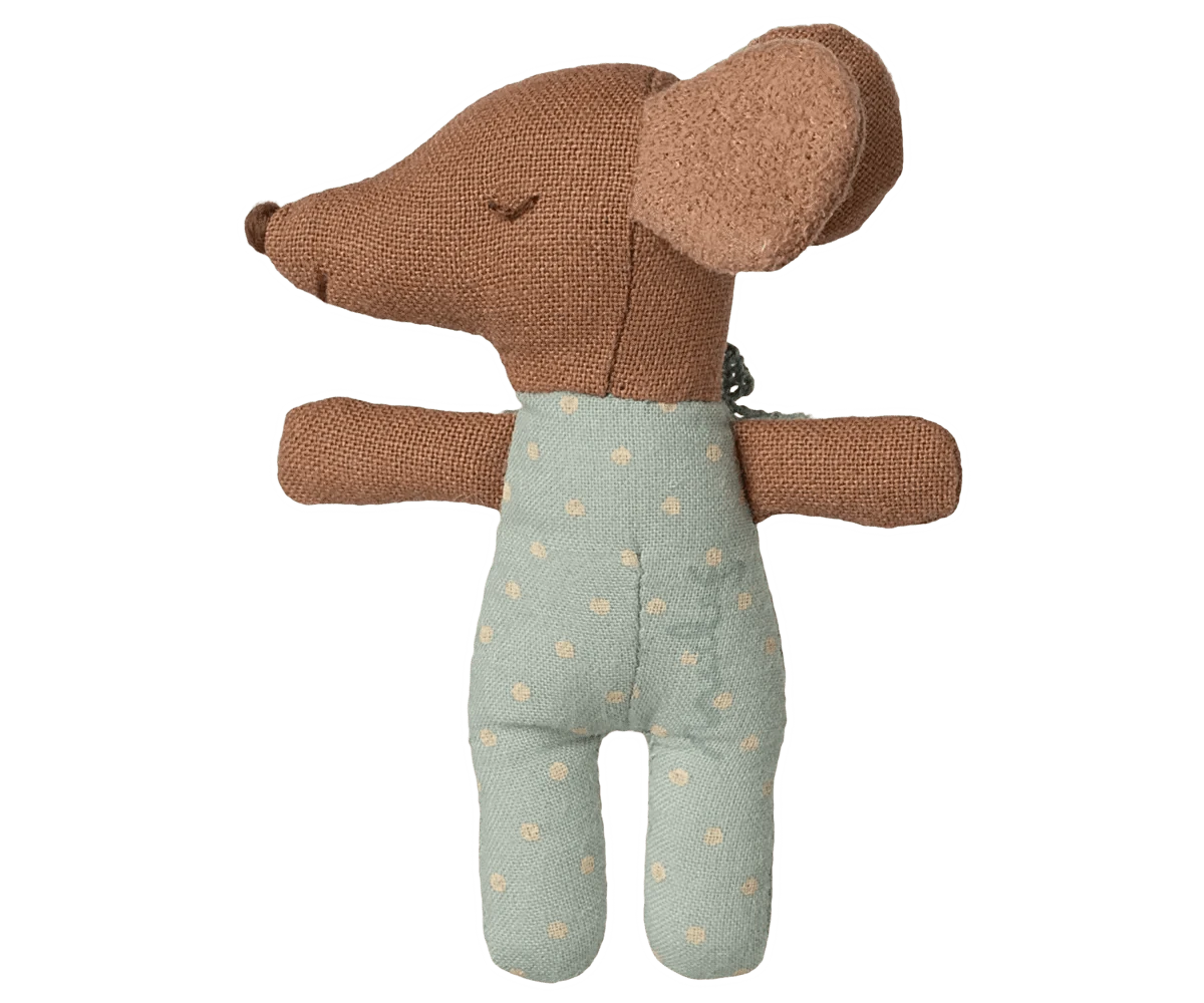 NEW Sleepy Wakey Baby Mouse in Matchbox - Blue Maileg Lil Tulips