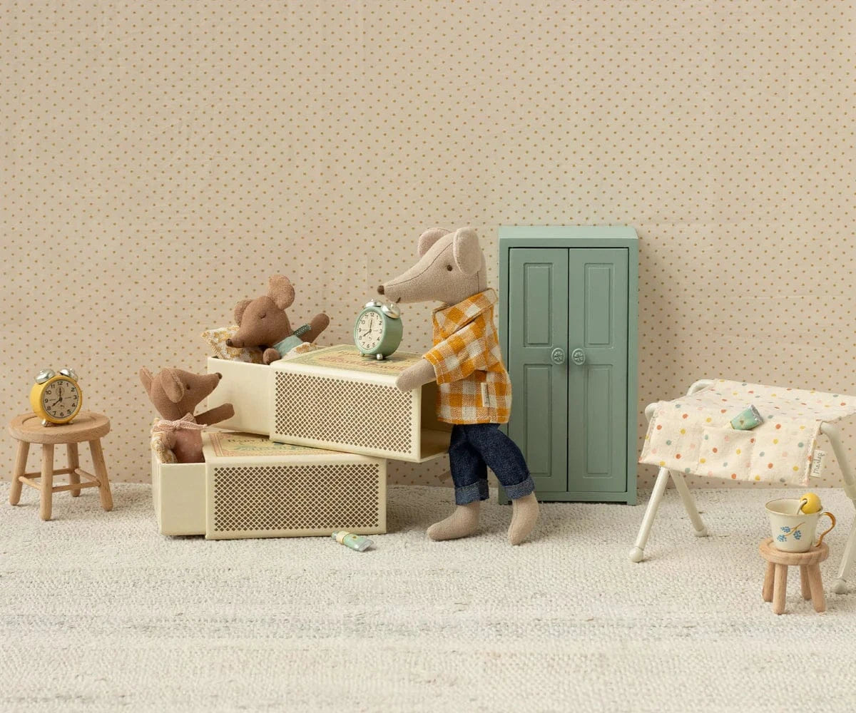 NEW Sleepy Wakey Baby Mouse in Matchbox - Rose Maileg Lil Tulips