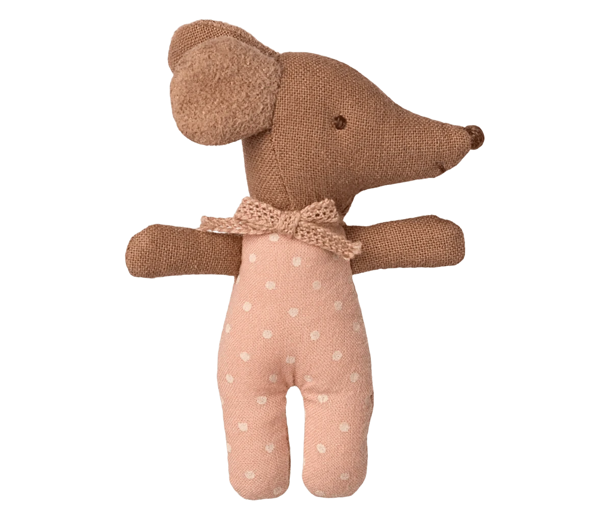 NEW Sleepy Wakey Baby Mouse in Matchbox - Rose Maileg Lil Tulips