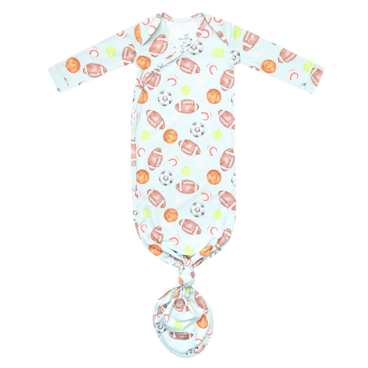 Newborn Knotted Gown - Sports Medley Copper Pearl Lil Tulips