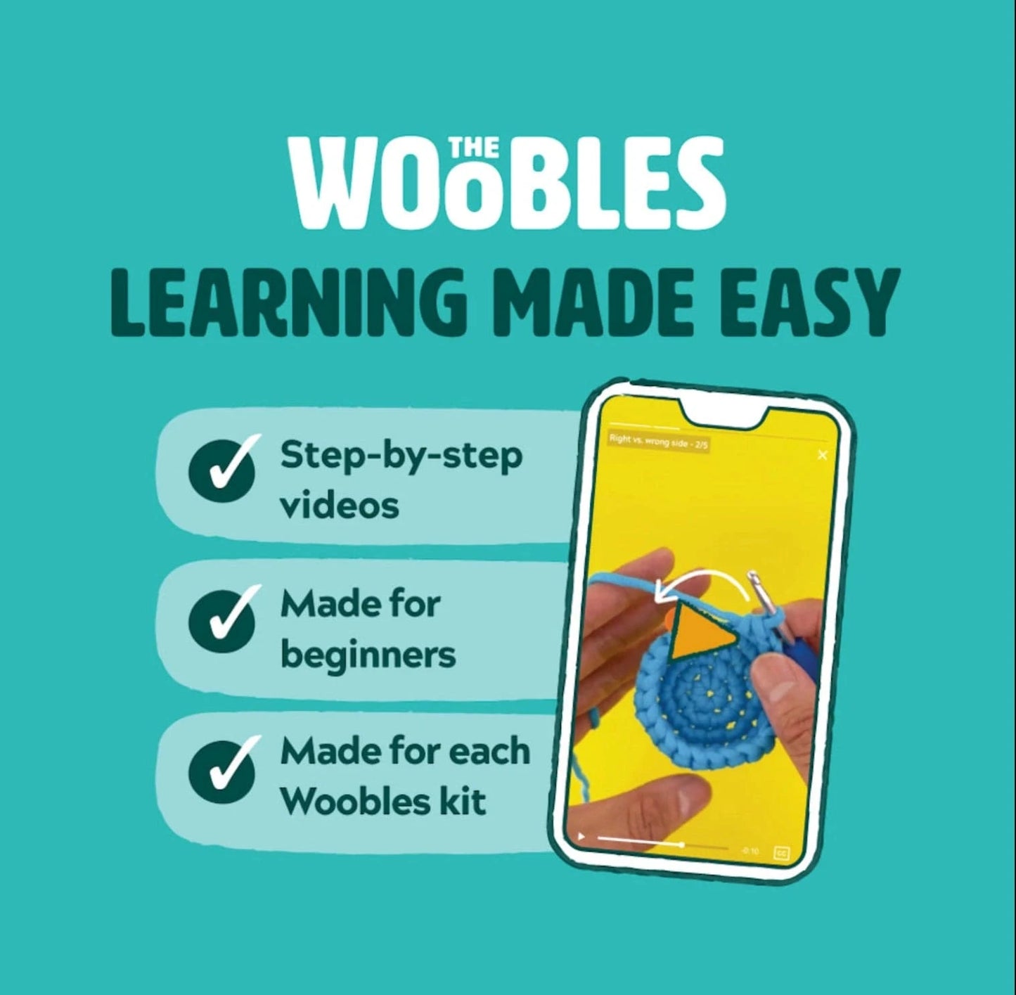 Nico the Cat Beginner Crochet Kit The Woobles Lil Tulips