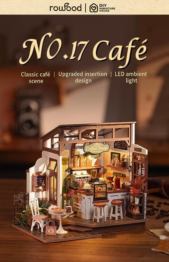No.17 Café Rolife DIY Miniature House Craft Dollhouse Rolife Lil Tulips