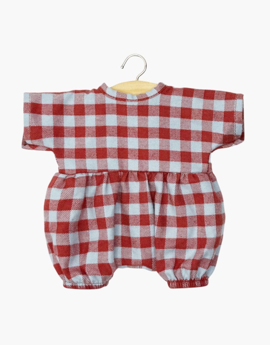 Noa Romper - Fawn/Frost Gingham Flannel - Babies 28 cm Minikane Lil Tulips