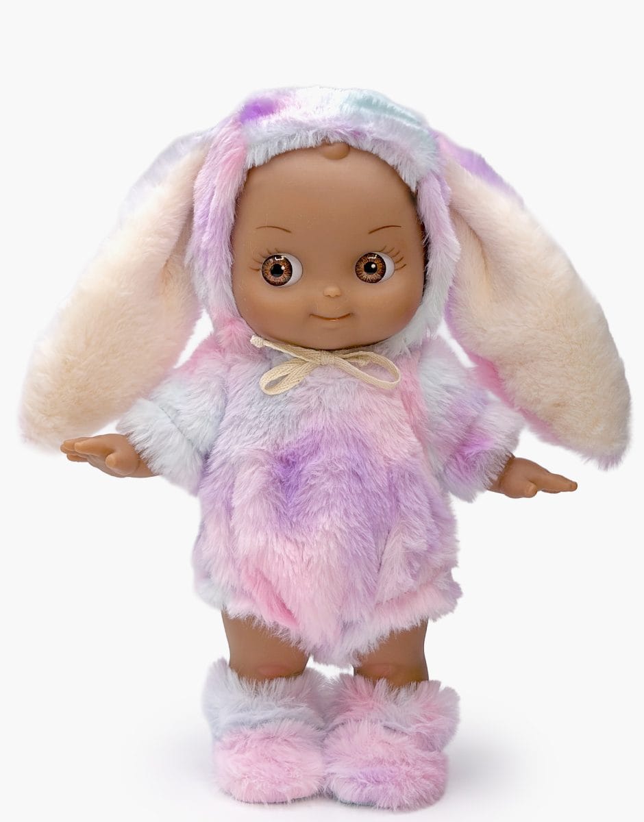 Noah Mini Panchas Doll - Rainbow Lilac Bunny Fantasia Outfit - 27 cm Minikane Lil Tulips