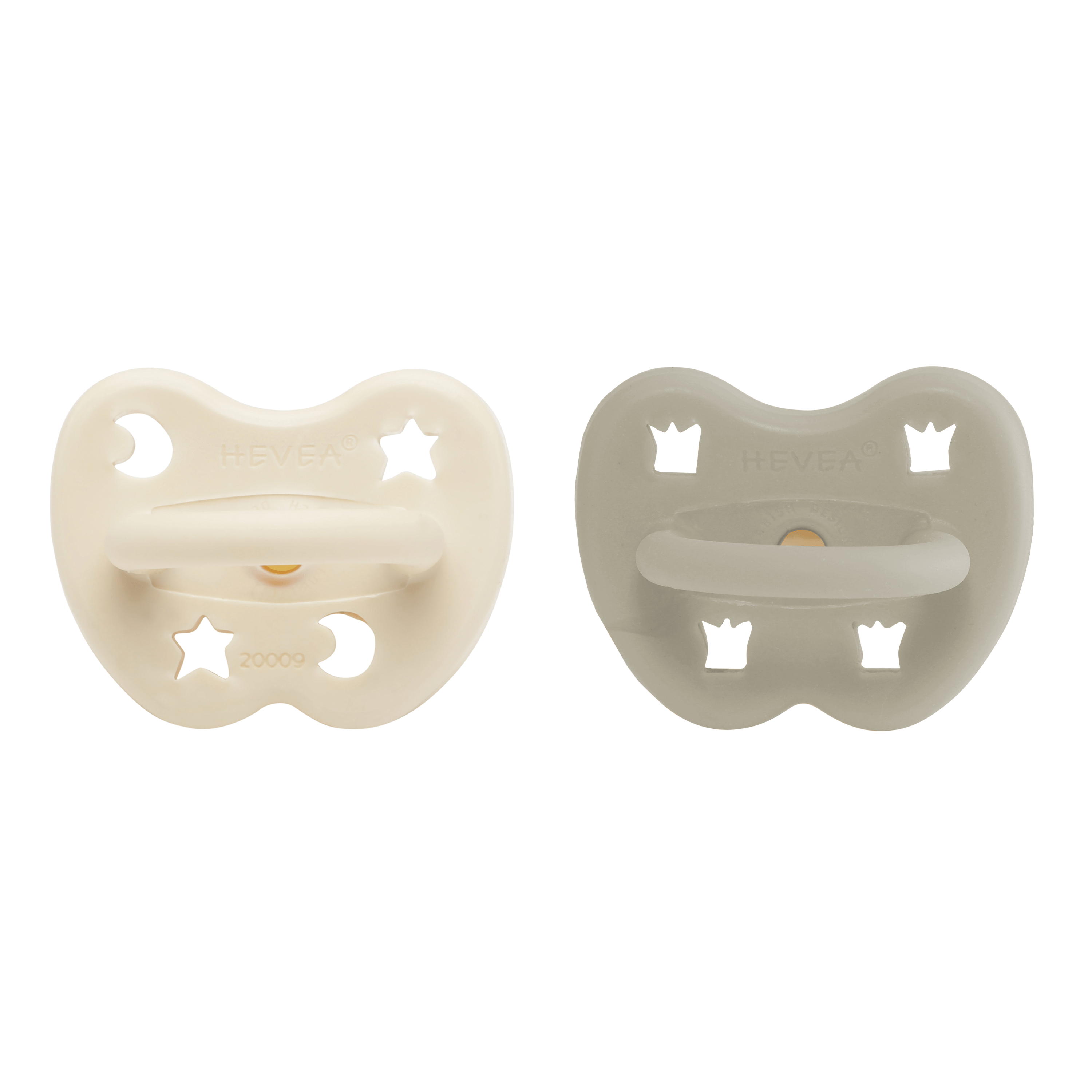 Oatmeal & Milky Orthodontic Pacifier 2 Pack (0-3 Months) Hevea Lil Tulips