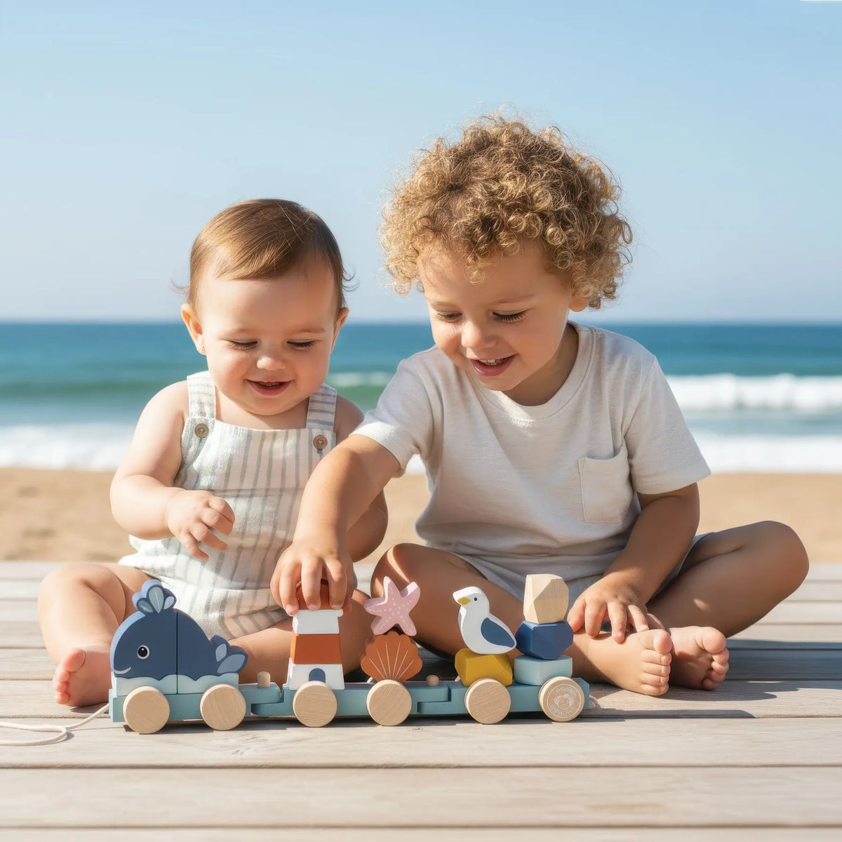 Ocean Stacking Train Speedy Monkey Lil Tulips