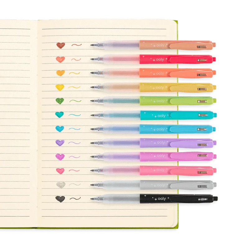 Oh My Glitter! Retractable Glitter Gel Pens - Set of 12 OOLY Lil Tulips
