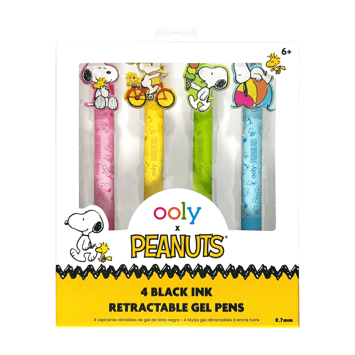 OOLY X Peanuts - Black Ink Retractable Gel Pens - Set of 4 OOLY Lil Tulips