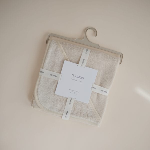 Organic Cotton Baby Hooded Towel (Gray) Mushie Lil Tulips