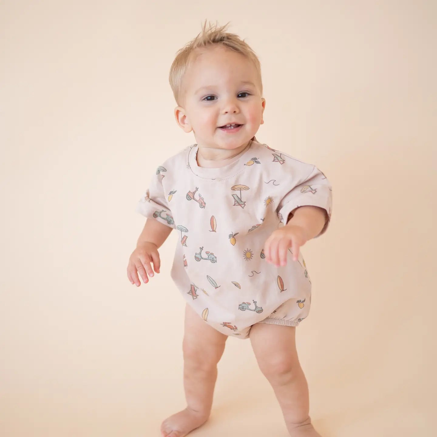 Organic Cotton Bubble Romper – Summer Vibes Bug + Bean Lil Tulips
