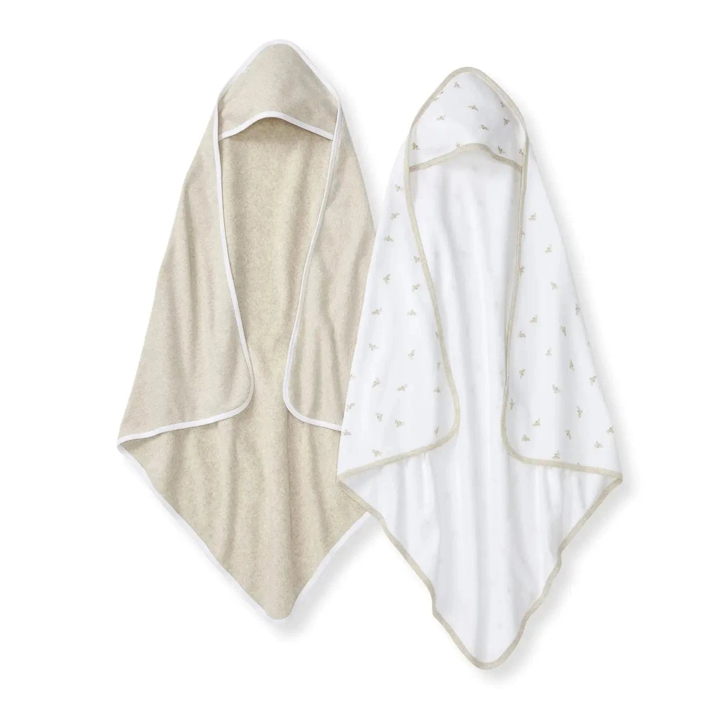Organic Cotton Hooded Towels - 2 Pack - Golden Bee Burt's Bees Baby Lil Tulips