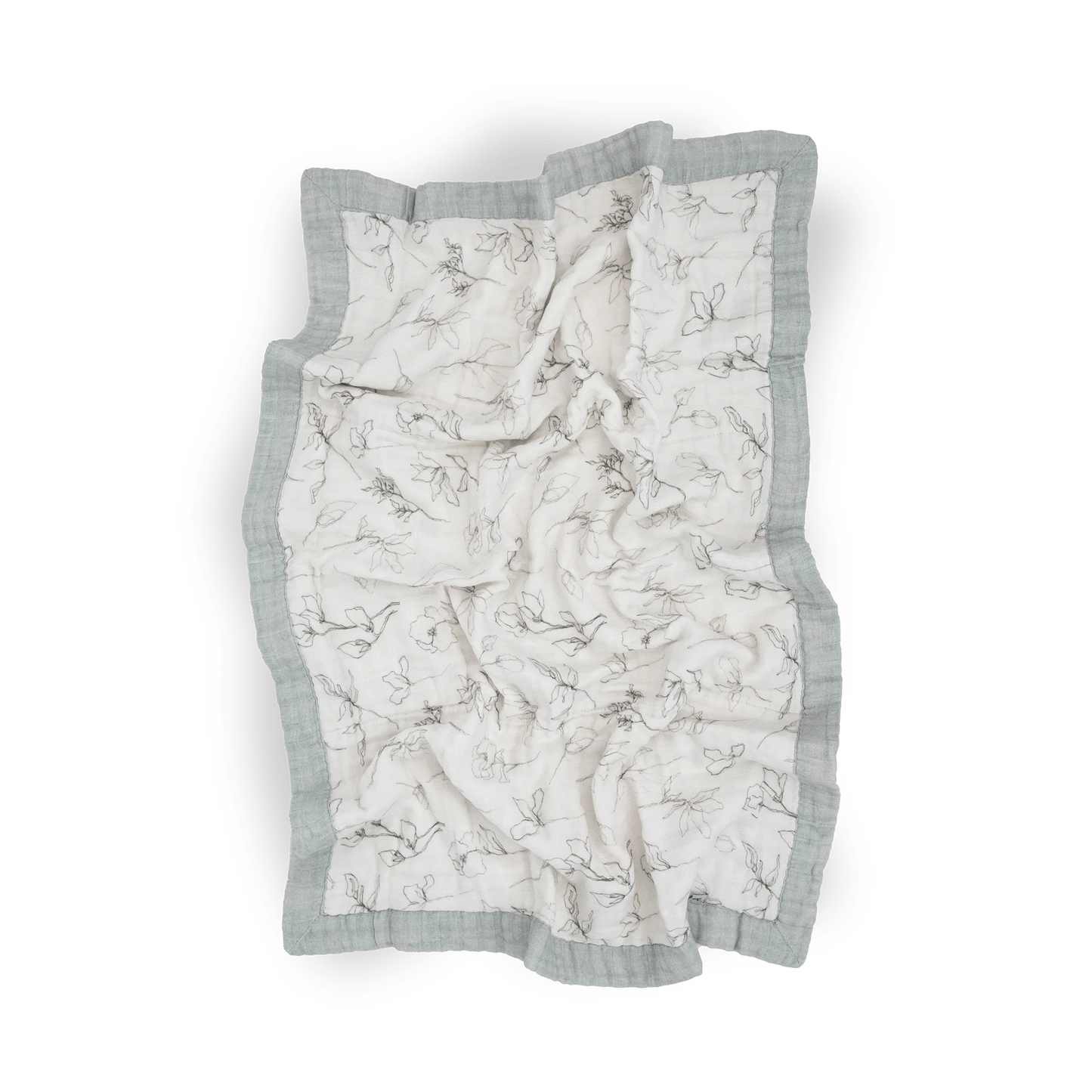 Organic Cotton Muslin Baby Quilt - Pencil Floral Little Unicorn Lil Tulips