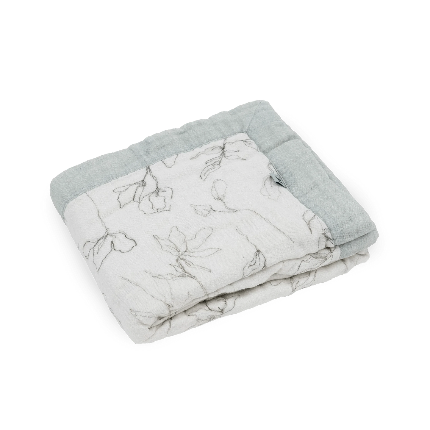 Organic Cotton Muslin Baby Quilt - Pencil Floral Little Unicorn Lil Tulips