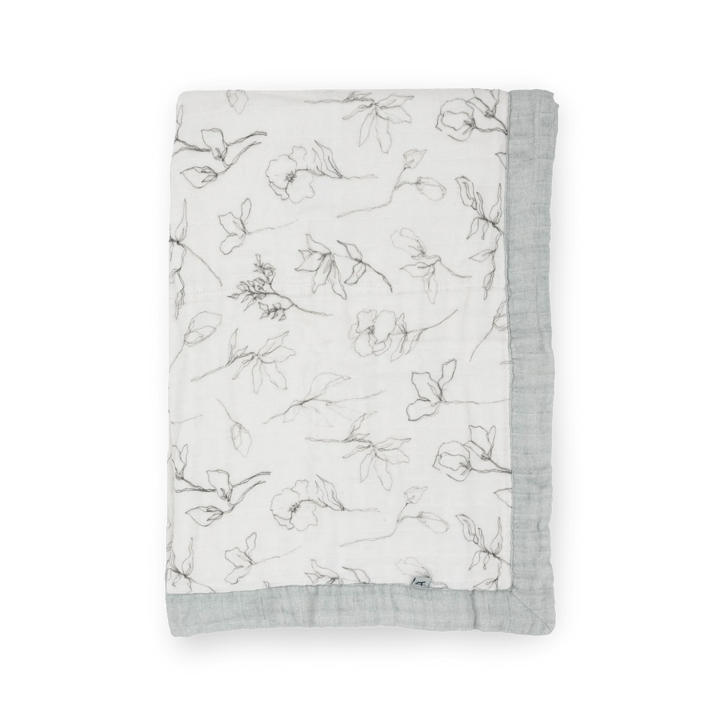 Organic Cotton Muslin Baby Quilt - Pencil Floral Little Unicorn Lil Tulips