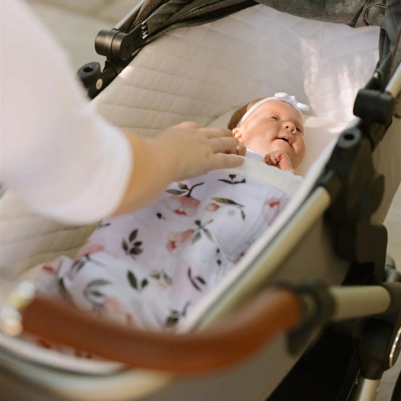 Organic Cotton Muslin Baby Quilt - Watercolor Floret Little Unicorn Lil Tulips