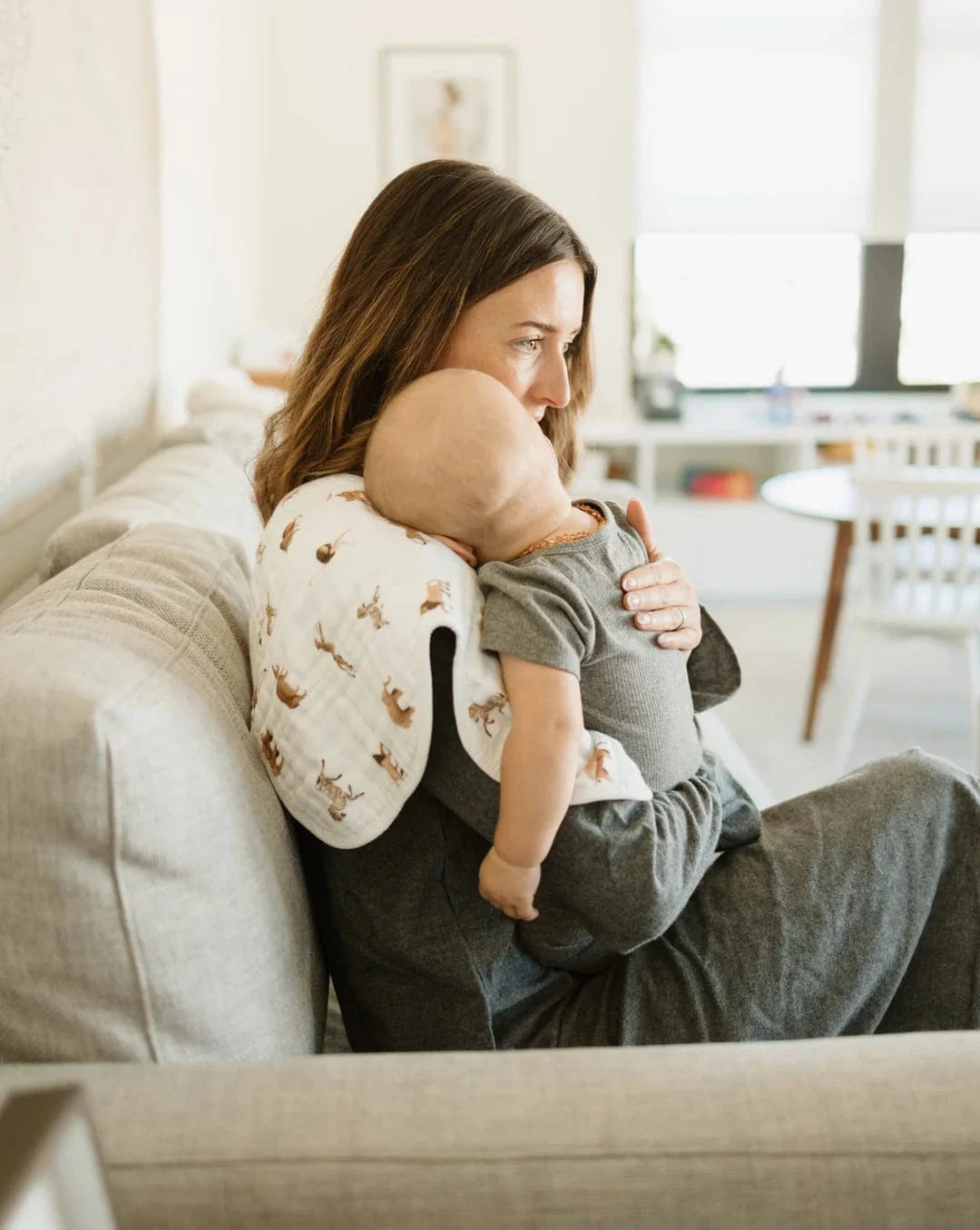 Organic Cotton Muslin Burp Cloth 2 Pack - Animal Crackers + Stillwater Stitch Little Unicorn Lil Tulips