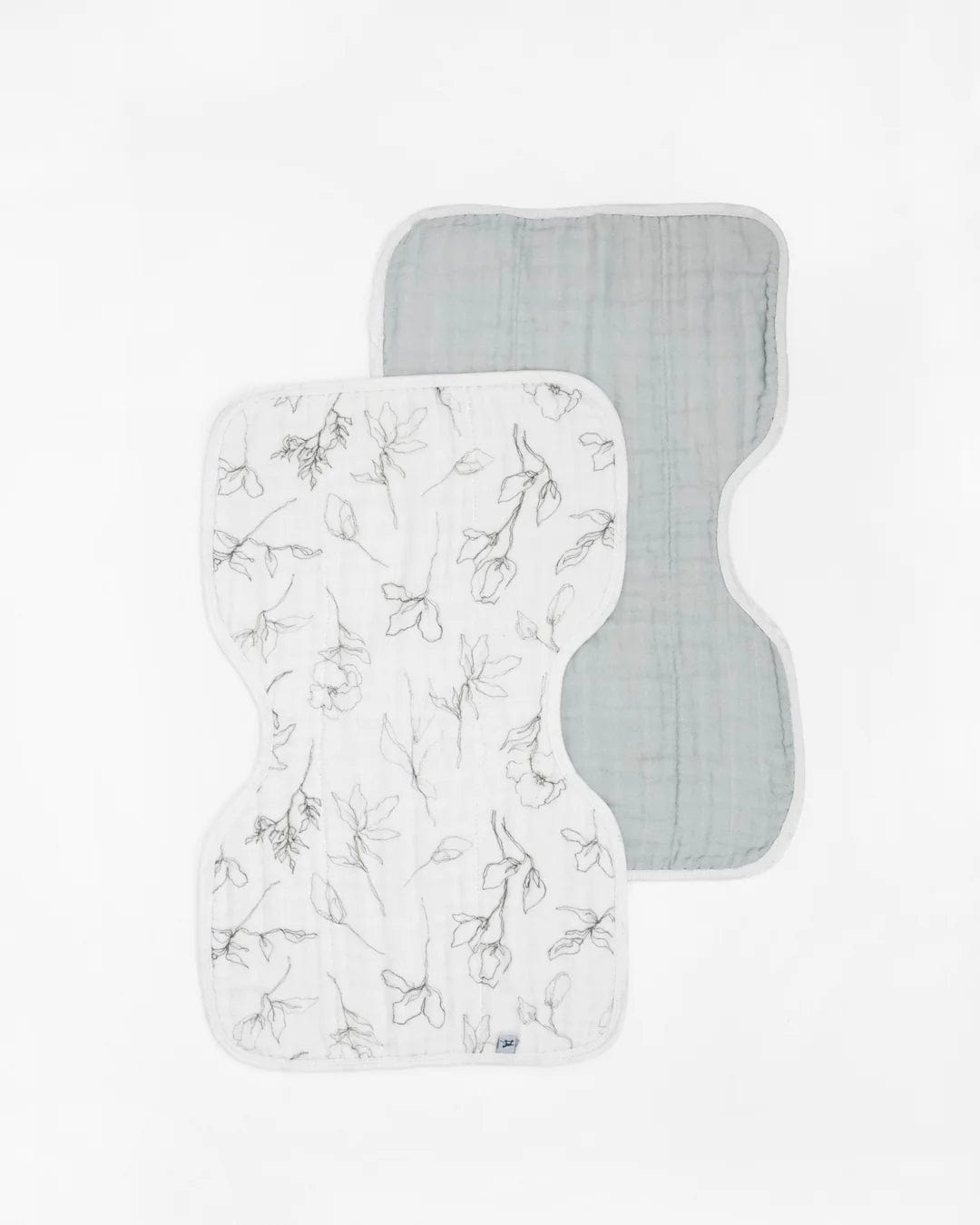 Organic Cotton Muslin Burp Cloth Pack Pencil Floral White