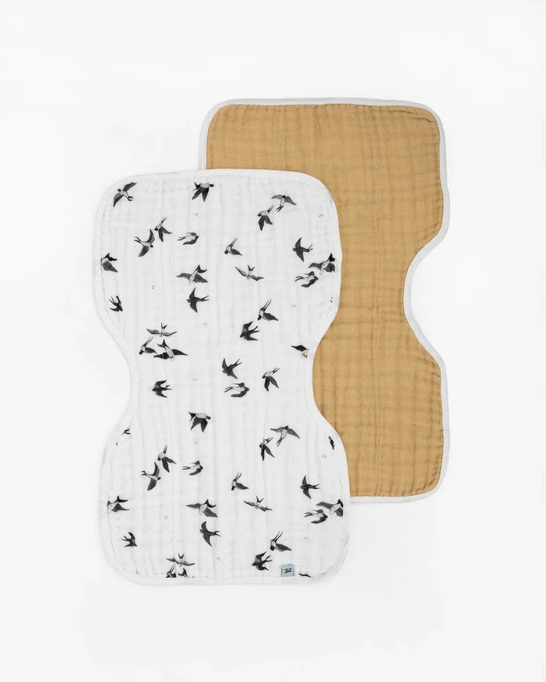 Organic Cotton Muslin Burp Cloth 2 Pack - Swallows + Wheat Little Unicorn Lil Tulips