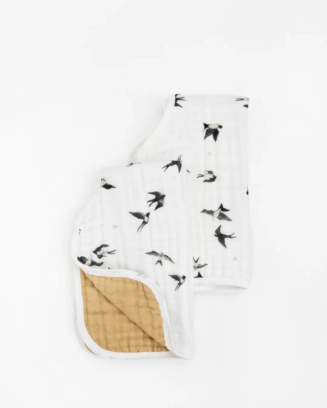 Organic Cotton Muslin Burp Cloth 2 Pack - Swallows + Wheat Little Unicorn Lil Tulips