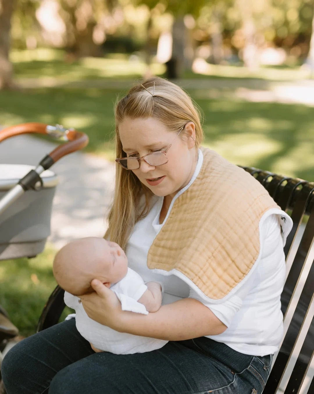 Organic Cotton Muslin Burp Cloth 2 Pack - Swallows + Wheat Little Unicorn Lil Tulips