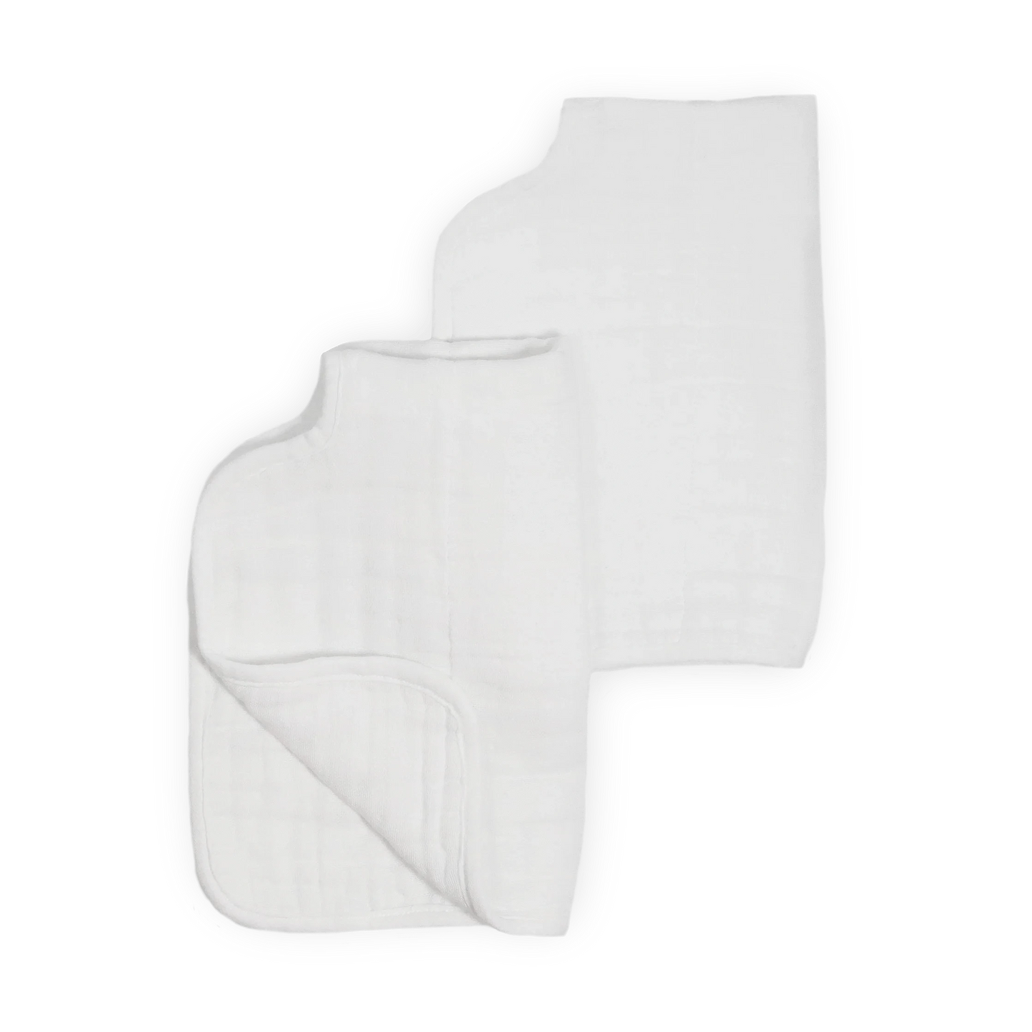 Organic Cotton Muslin Burp Cloth 2 Pack - White + White Little Unicorn Lil Tulips
