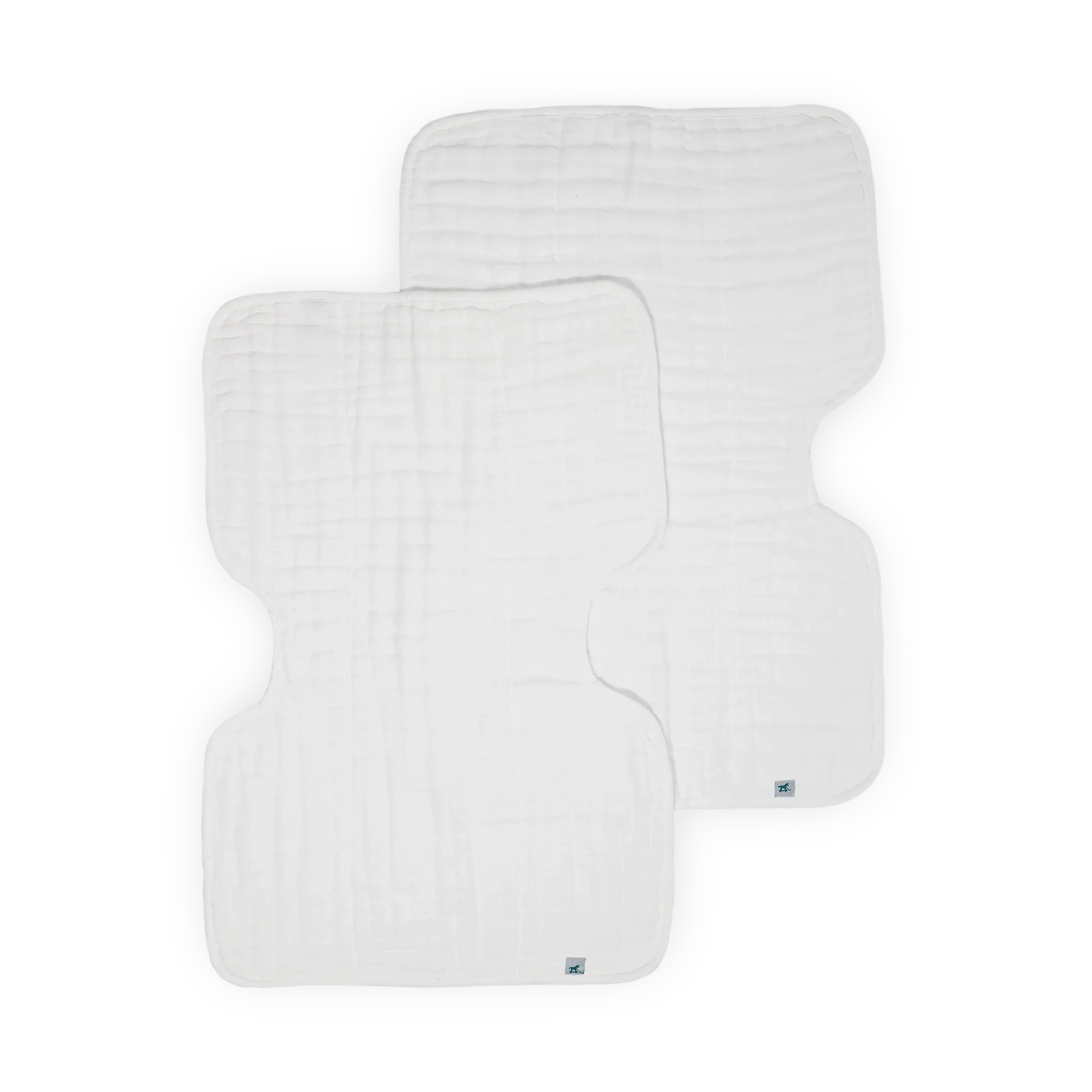 Organic Cotton Muslin Burp Cloth 2 Pack - White + White Little Unicorn Lil Tulips
