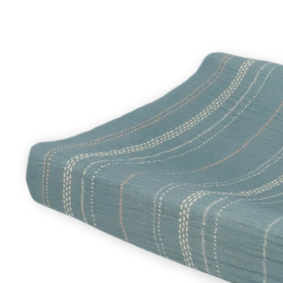 Organic Cotton Muslin Changing Pad Cover - Stillwater Stitch Little Unicorn Lil Tulips