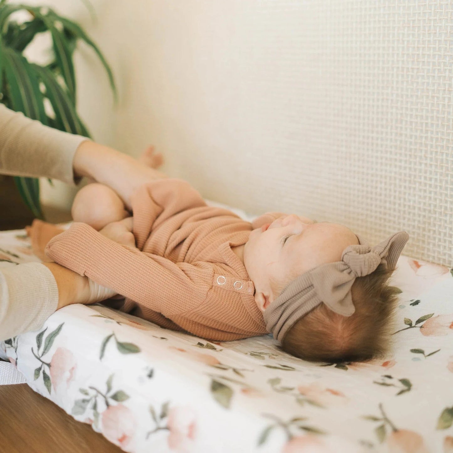 Organic Cotton Muslin Changing Pad Cover - Watercolor Floret Little Unicorn Lil Tulips